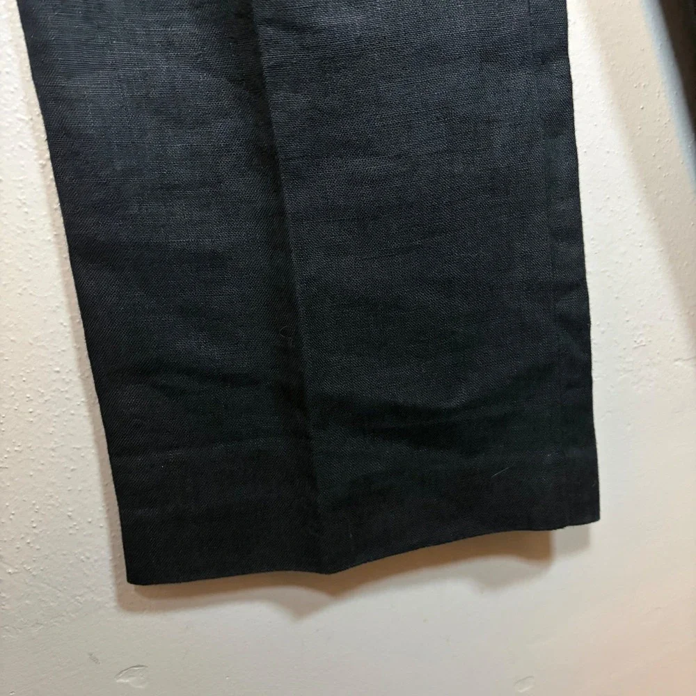 Banana Republic Womens 100% Linen Wide‎ Leg Trousers Black Size 8 723210-00-1
